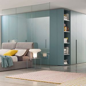corner wardrobe / contemporary / lacquered wood / elm