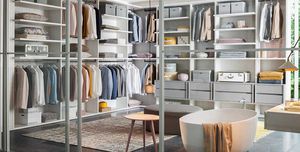 corner walk-in wardrobe / modular / contemporary / wooden