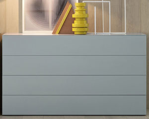 contemporary chest of drawers / lacquered wood / white / gray