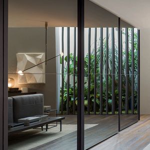 wall-mounted wardrobe / contemporary / lacquered glass / melamine