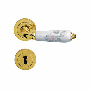 door handle / brass / porcelain / contemporary