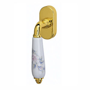 door handle / brass / porcelain / contemporary