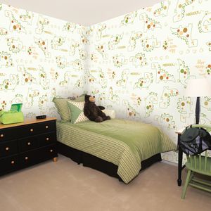 contemporary wallpaper / green / washable / photo