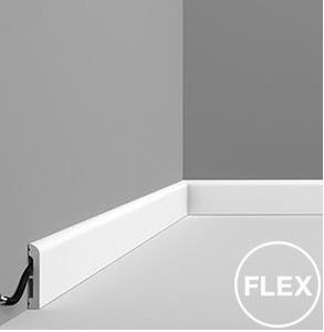 polyurethane baseboard / for electrical wiring