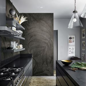 contemporary wallpaper / nonwoven fabric / floral / fabric look