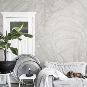 contemporary wallpaper / nonwoven fabric / floral / fabric look