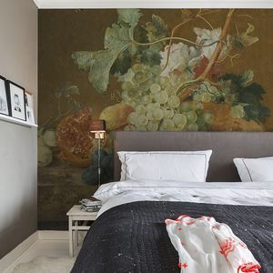 traditional wallpaper / nonwoven fabric / floral / fabric look