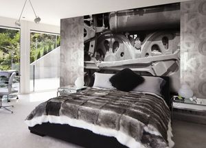 contemporary wallpaper / patterned / photo / white