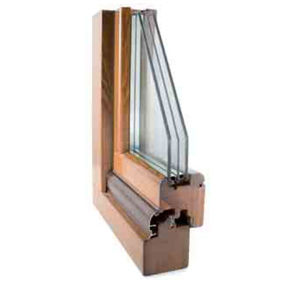 casement window / wooden / triple-glazed