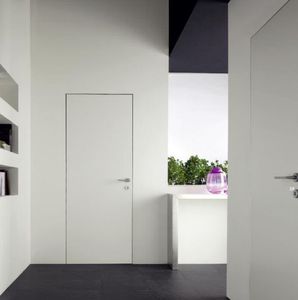 swing door / wooden / flush / lacquered