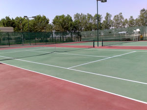 acrylic resin flooring / for athletic fields / 3D effect / exterior