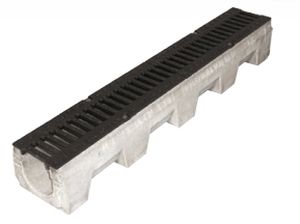 public space drainage channel / concrete / vibro-pressed concrete / with grating