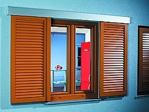 sliding shutters / aluminum / window / louvered