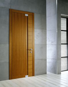 indoor door / two-way / wooden / stainless steel