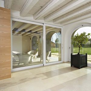 sliding patio door / wooden / double-glazed / thermally-insulated