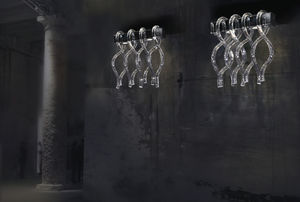 contemporary wall light / crystal / LED / round