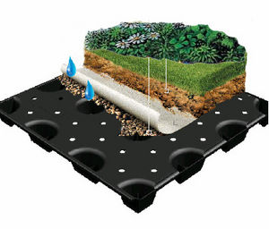studded drainage membrane / green roof drainage