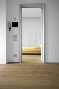 engineered parquet floor / glued / larch / varnished