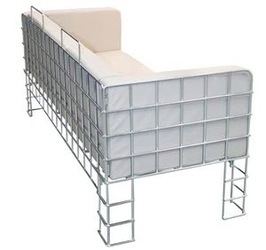 original design sofa / steel / 2-seater / beige