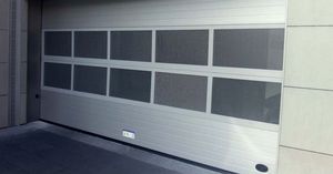 sectional industrial door / aluminum / insulated / glazed