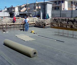 clay waterproofing membrane / for walls / foundation / roll