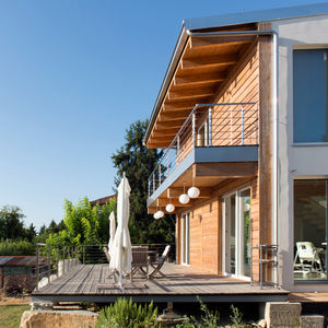 individual house / prefab / contemporary / wooden frame