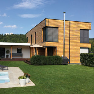 wooden cladding / profiled / smooth / strip