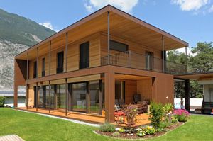 prefab house / individual / contemporary / wood framing