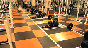 rubber flooring / for sports facilities / smooth / tile look