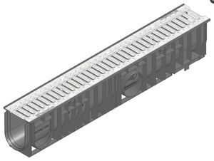 public space drainage channel / steel / slot / with grating