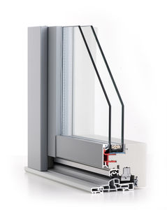 tilting window / wooden / aluminum / double-glazed