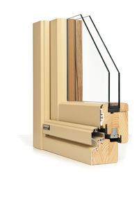 swing French door / aluminum / wooden / double-glazed