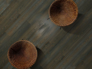 engineered parquet floor / glued / floating / larch