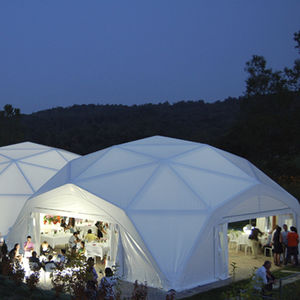 dome tensile structure / sail / wooden frame supported / roof