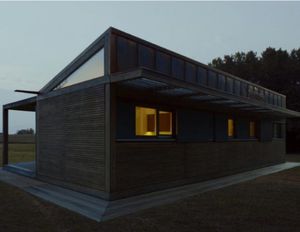 prefab house / contemporary / wooden frame / wooden