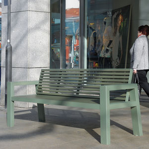 public bench / contemporary / aluminum / stainless steel