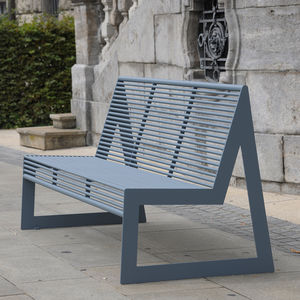 public bench / contemporary / steel / with backrest