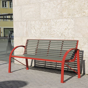 public bench / contemporary / aluminum / stainless steel