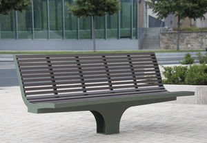 public bench / contemporary / aluminum / stainless steel