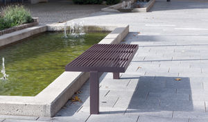 public bench / contemporary / stainless steel
