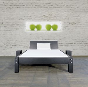 double bed / original design / wooden / stainless steel