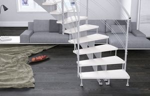 helical staircase / metal frame / wooden steps / without risers