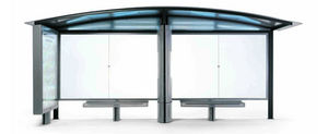 metal bus shelter / glass