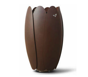 public trash can / steel / with built-in ashtray / contemporary