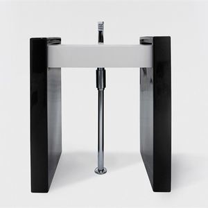free-standing washbasin / rectangular / ceramic / contemporary