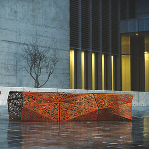 public bench / original design / galvanized steel / COR-TEN® steel