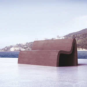 public bench / original design / composite material / with backrest