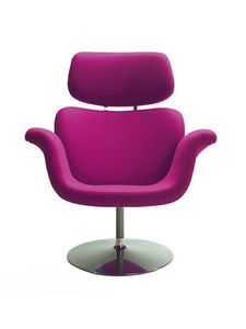 conference armchair / contemporary / leather / fabric