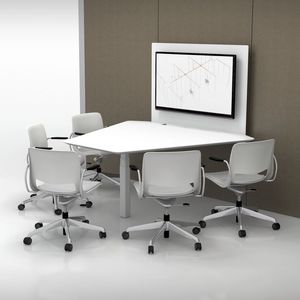 contemporary boardroom table / for public buildings / with integrated electrical outlet / wall-mounted