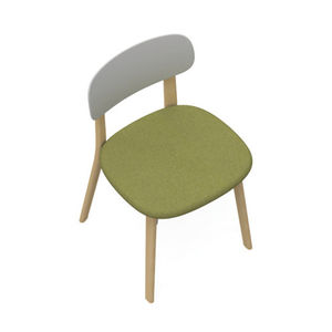contemporary chair / upholstered / wood / plastic